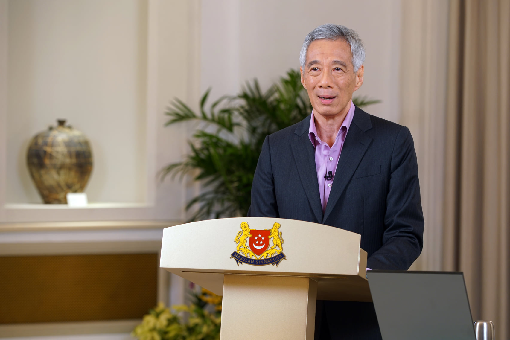 Prime Minister Lee Hsien Loong had a speech broadcast live to the nation on May 31. Image courtesy of Lee Hsien Loong.