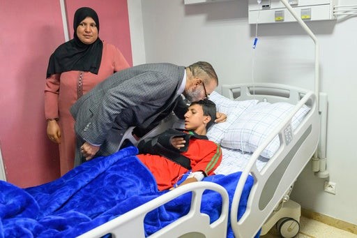 Morocco's monarch, King Mohammed VI meets earthquake victims and donates blood