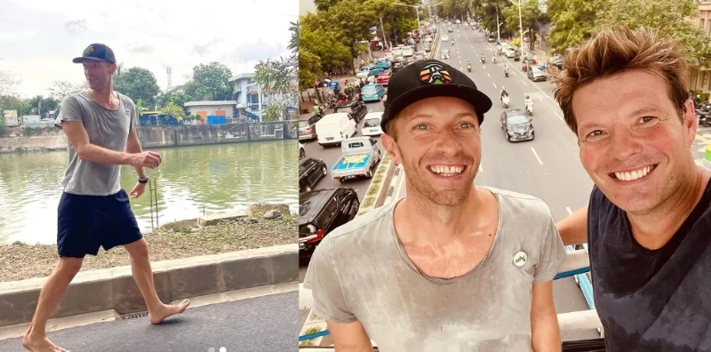 Vokalis Coldplay "Chris Martin" Terciduk Jalan Tanpa Alas Kaki di Jakarta (Sumber foto : theAsianparent)