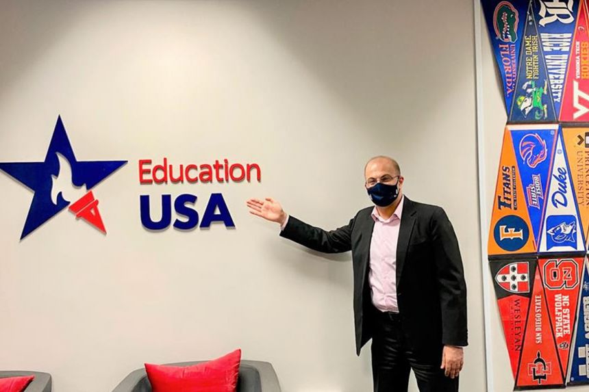 US Embassy Charge d'Affaires Rafik Mansour at the EducationUSA Advising Centre's opening on Nov 19, 2021. (Photo / Provided by The Straits Times, US EMBASSY SINGAPORE)