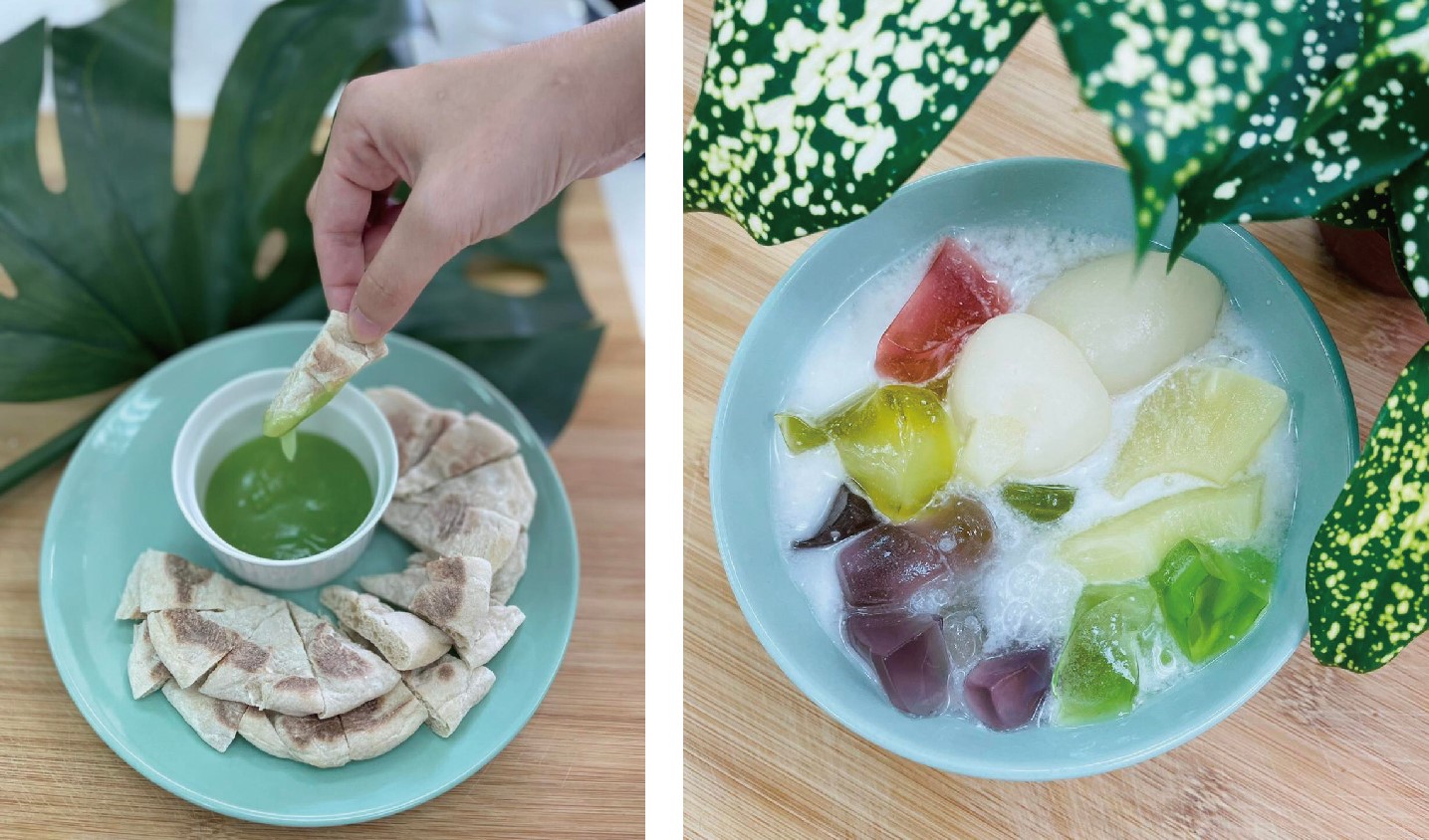 Tham gia khóa học, cô Trần Thu Ngâm đã nấu hai món đó là “彩虹奶奶” (Sữa cầu vồng) và “水潤爺爺” (Thủy nhuận gia gia). (Nguồn ảnh: Nhân vật cung cấp)