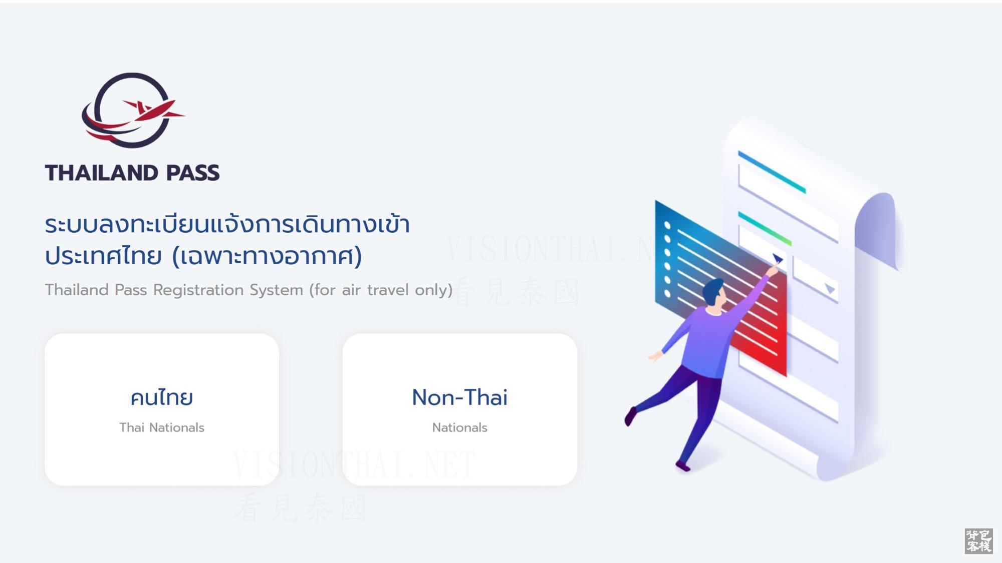 ทำตามขั้นตอนเพื่อกรอกข้อมูลบนเว็บไซต์ทางการ ในการยื่นเรื่องเดินทางเข้าประเทศ ภาพจาก／เว็บไซต์ Thailand Pass