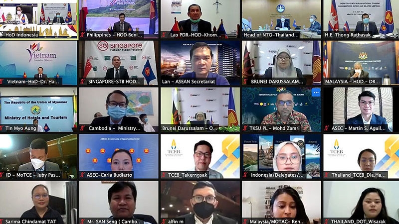 Hội nghị trực tuyến Cơ quan du lịch quốc gia ASEAN lần thứ 54. (Nguồn ảnh: Thông tấn xã Việt Nam)