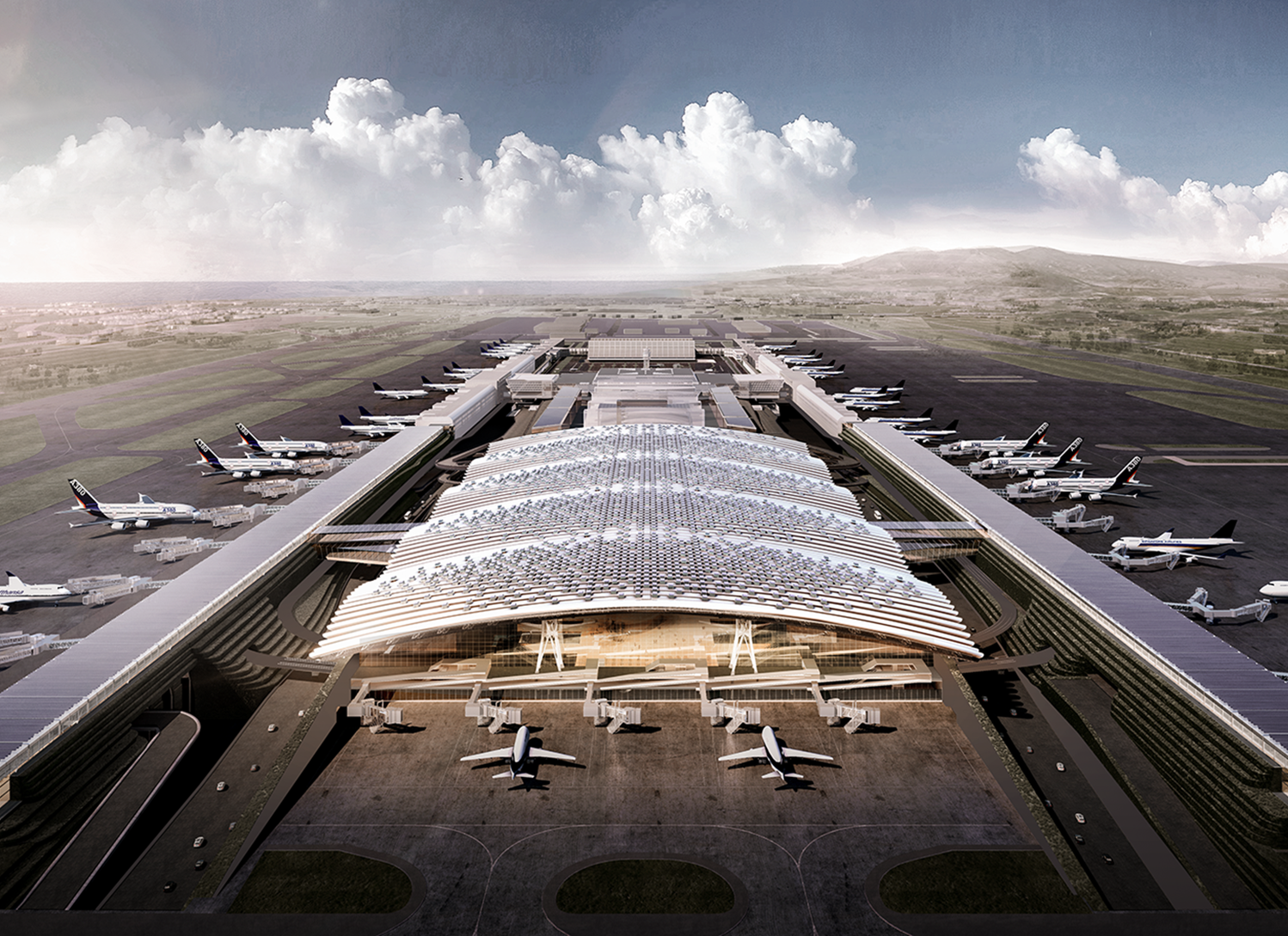 Công trình xây dựng Nhà ga số 3 sân bay quốc tế Đào Viên dự kiến tuyển dụng hơn 2000 lao động di trú. (Nguồn ảnh: Công ty sân bay Đào Viên) 