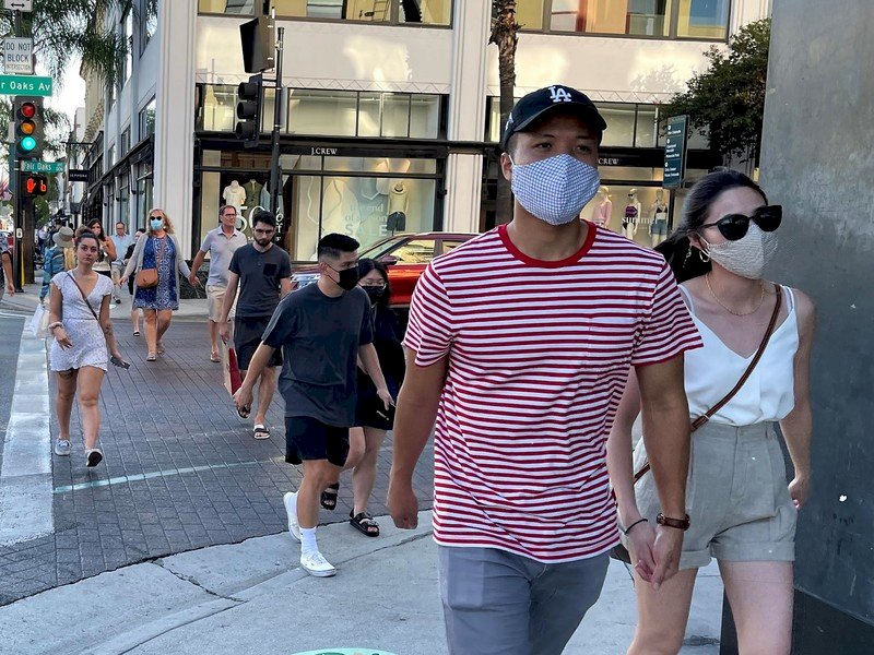 Los Angeles urges people to "weak masks indoors". (Photo / Retrieved from Central News Agency CNA)