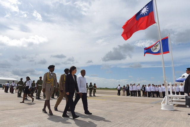 President Tsai visited Belize in 2018. (Photo / Provided by the Office of the President)