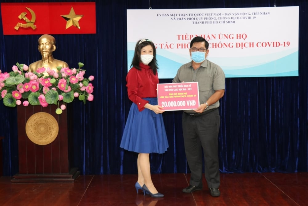 Hiệp hội Đài - Việt quên góp ủng hộ Quỹ vắc-xin của Việt Nam. (Nguồn ảnh: Facebook Hiệp hội Đài - Việt)