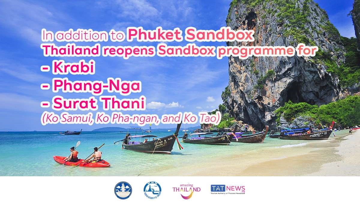 Du khách có thể tới ba hòn đảo Koh Tao, Koh Phangan và Koh Samui ở tỉnh Surat Thani và toàn bộ hai tỉnh Krabi và Phangnga từ 11/1 trở đi. (Nguồn ảnh: Văn phòng đại diện Cục Du lịch Thái Lan tại Đài Loan)