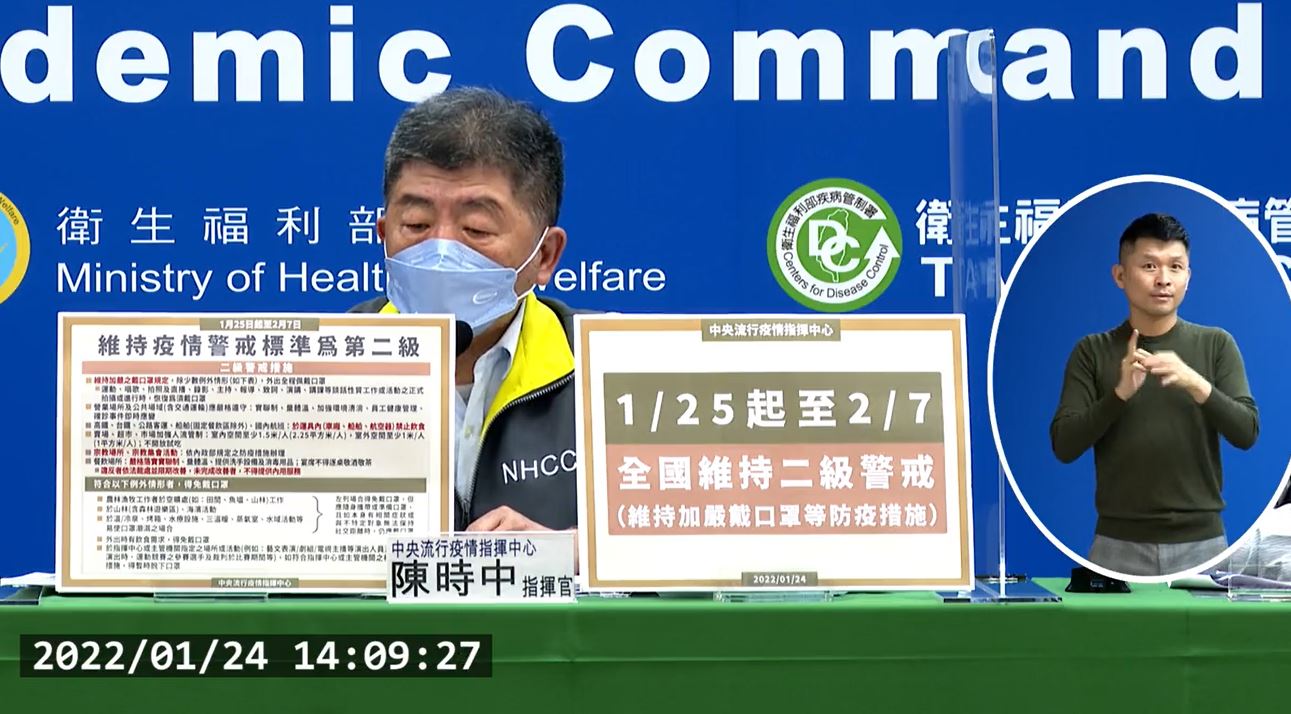 Ngày 24/1 Đài Loan tăng thêm 51 ca lây nhiễm COVID-19, trong đó có 36 ca từ nước ngoài, 15 ca nội địa và không ghi nhận thêm ca tử vong