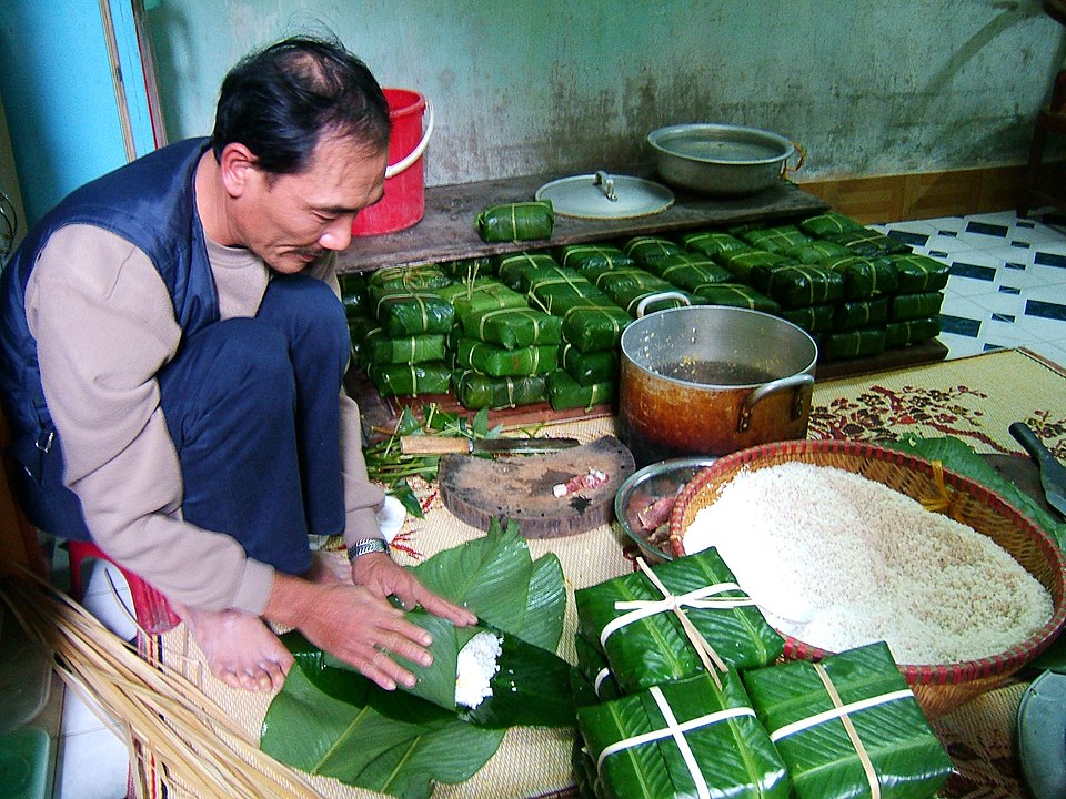 方形粽（Bánh chưng）。（圖／取自維基百科）