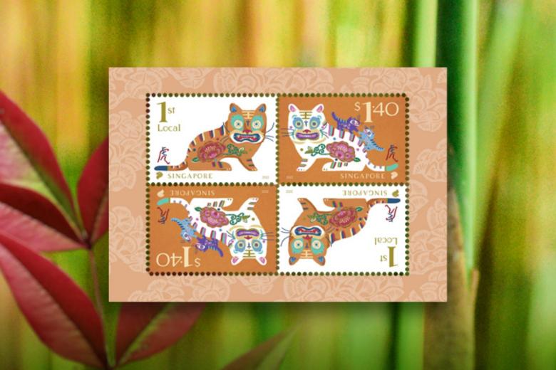 SingPost is celebrating CNY by releasing a collection of stamps depicting pictures of tigers. (Photo / Retrieved from Facebook: Singapore Post)