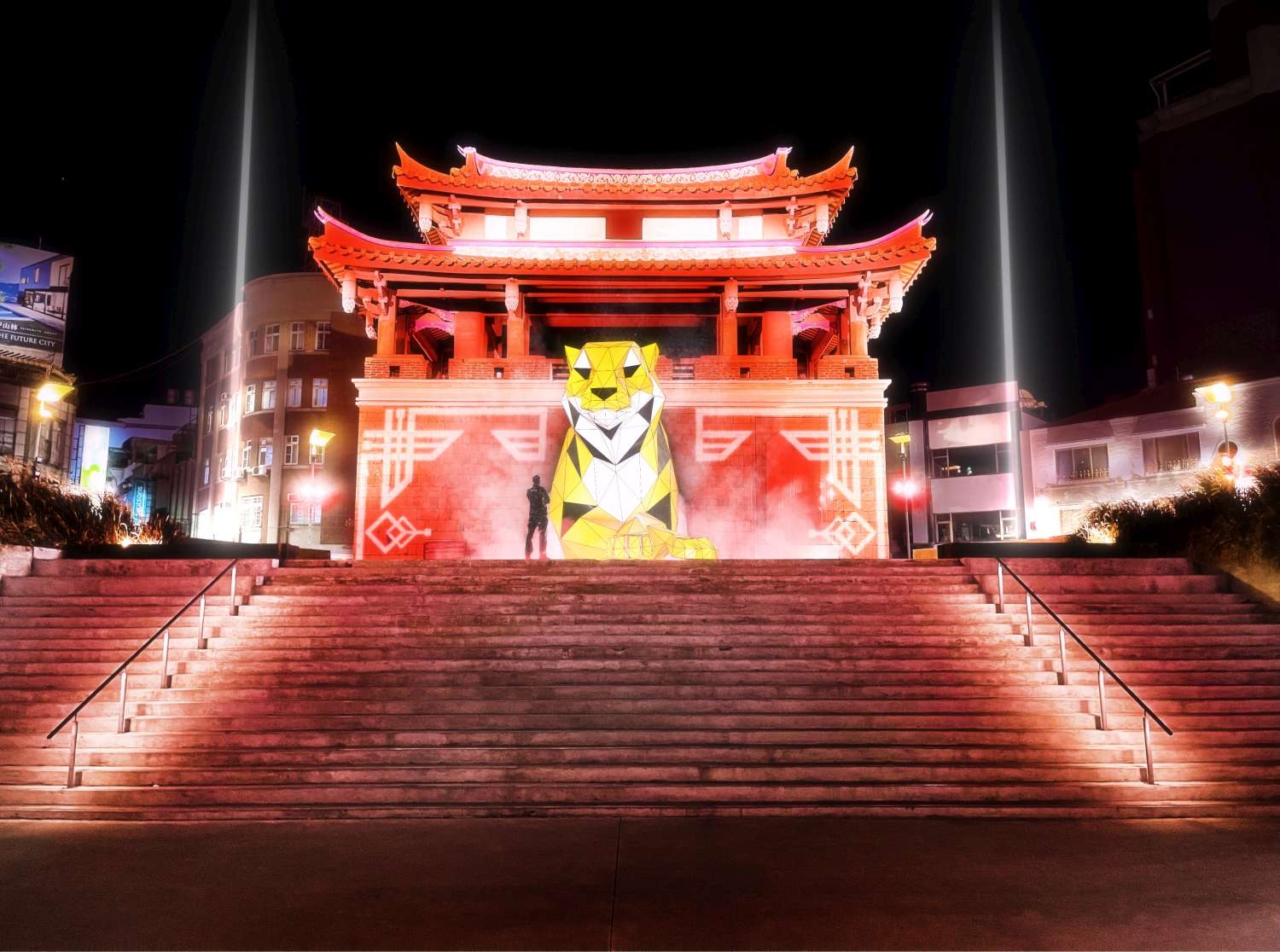 The new landmark "Light Tiger" in Hsinchu City will light up the East Gate City from January 21. (Photo / Provided by Hsinchu City Government)