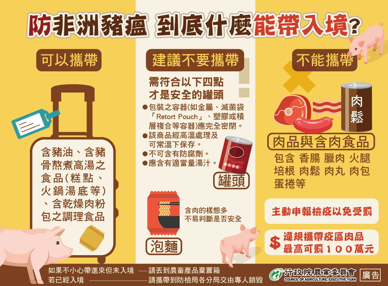 Toàn Đài Loan quyết tâm phòng chống dịch tả lợn châu Phi. (Nguồn ảnh: Bộ Nông nghiệp Đài Loan)