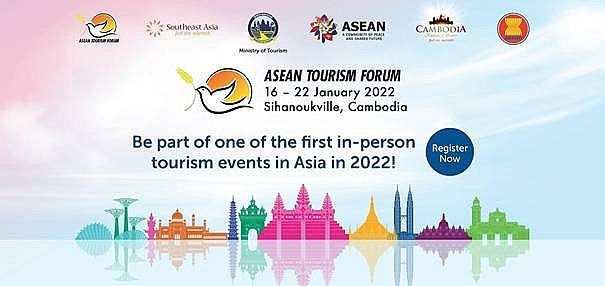 Diễn đàn du lịch ASEAN 2022 diễn ra từ ngày 16 đến 22/1 tại Campuchia với chủ đề "Một cộng đồng vì hòa bình và tương lai chung". (Nguồn ảnh: Diễn đàn du lịch ASEAN 2022)