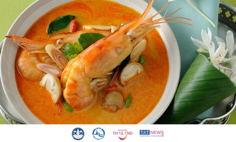 「泰式酸辣蝦湯」被 CNN 評為全球 20 種最佳湯品。圖／泰國觀光局台北辦事處提供