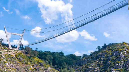 World's longest pedestrian suspension bridge opens in Portugal