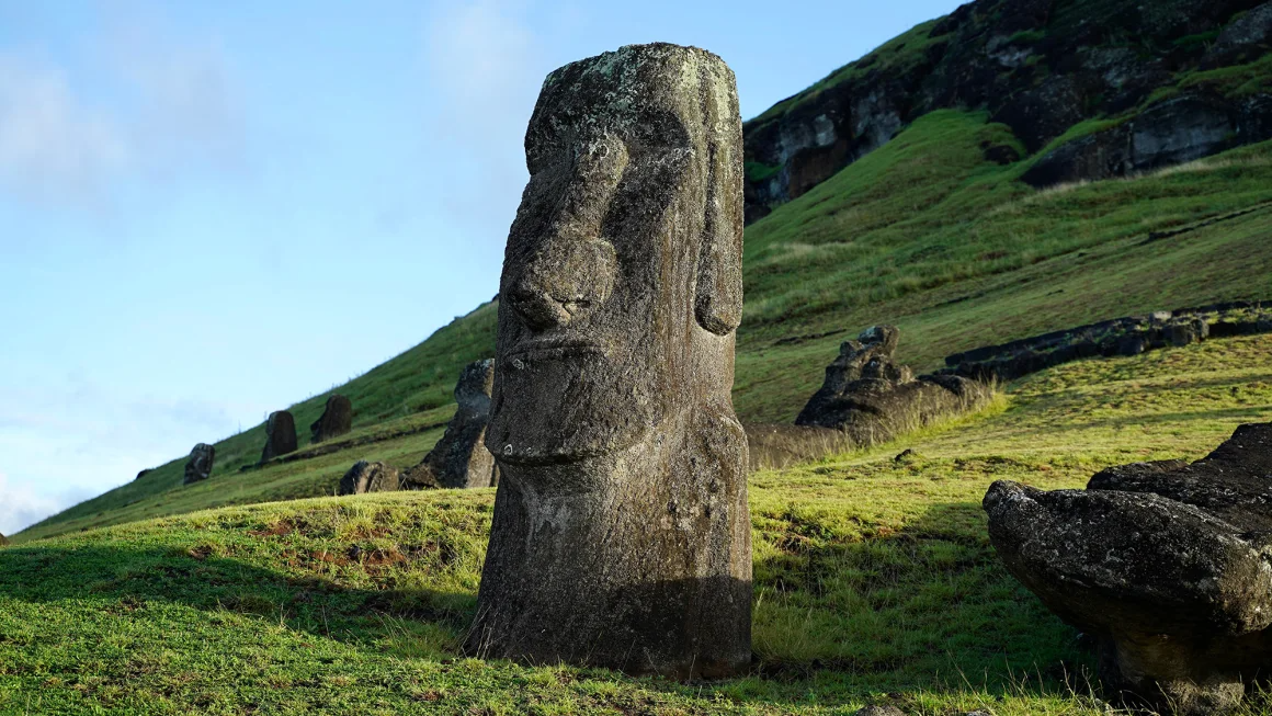 Rapa Nui, known for its stone-carved heads, is at the southernmost point of the South Pacific's Polynesian Triangle. Also called Easter Island, it's one of the world's remotest inhabited regions.  Zhu Yubo/Xinhua/Sipa USA