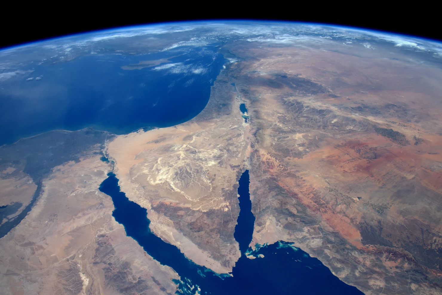 A team of engineers and ecologists have a plan to turn Egypt's Sinai Peninsula green.  Tim Peake/ESA/NASA via Getty Images