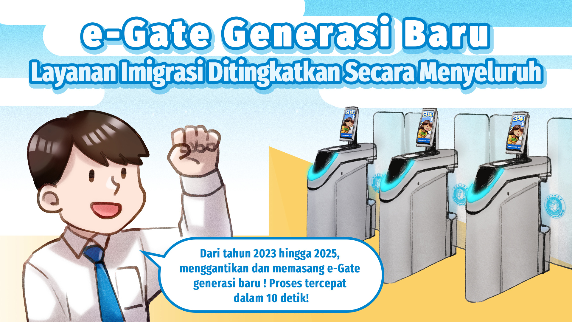 e-Gate Generasi Baru  Layanan Imigrasi Ditingkatkan Secara Menyeluruh