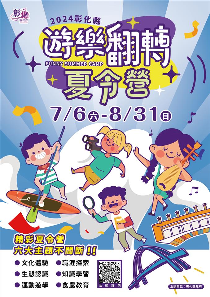 遊樂翻轉夏令營6大主題、共110梯次營隊。（ 圖 / 翻攝自彰化縣政府）