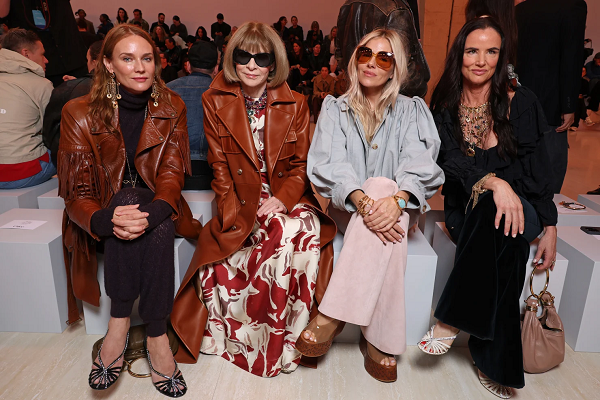 The star-studded Chloé front row at Paris Fashion Week included Diane Kruger, Anna Wintour, Sienna Miller and Juliette Lewis. Pascal Le Segretain/Getty Images