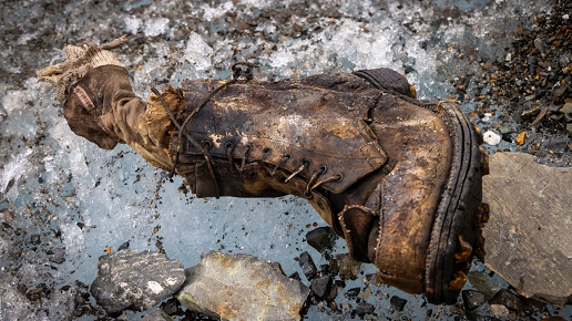 The boot is the first possible proof of Irvine’s death since his disappearance during a 1924 expedition.  Jimmy Chin/National Geographic/PA Media