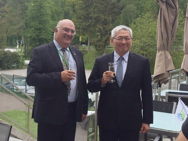 (ICDF Secretary General Timothy Hsiang (項恬毅)(right) and WFO President Theo de Jager (Photo/ICDF))