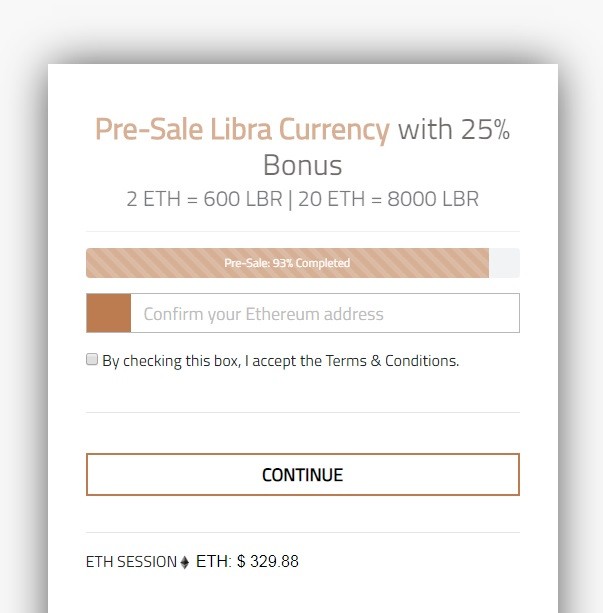 The fake website for the scam of Libra pre-order offer (source: fake website)