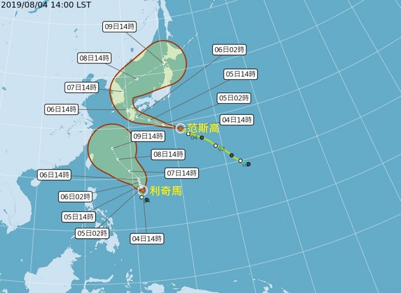 預計8日及9日，台灣地區將會受到颱風利奇馬外圍環流影響。(照片來源：氣象局)