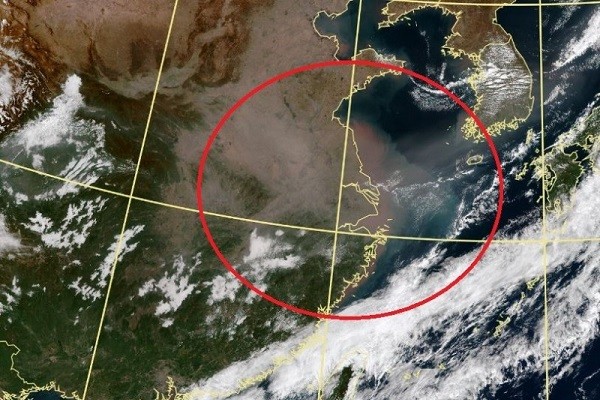 Dust storm from China could blast into Taiwan by Oct. 30(Map from Cheng Ming-dean Facebook page)