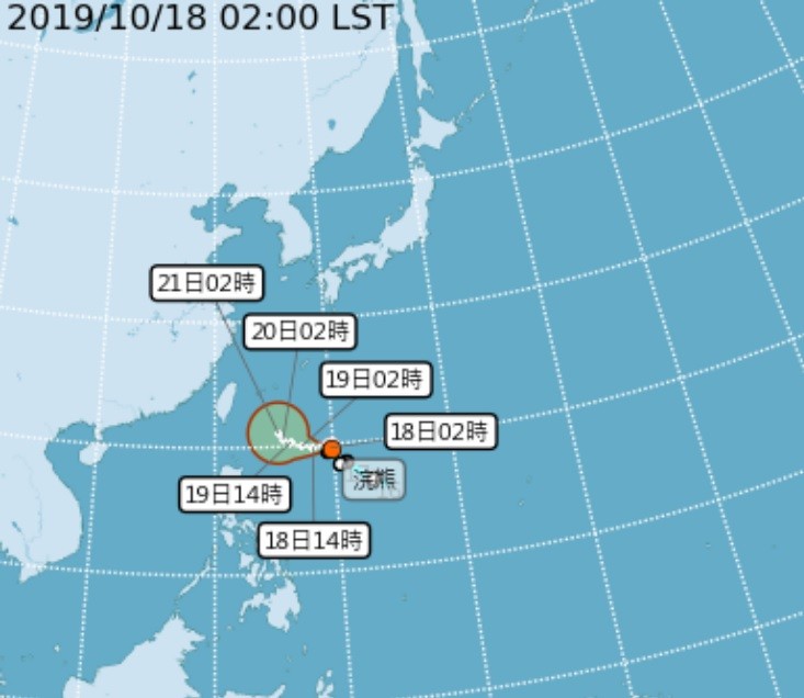 初估此颱風對台灣無直接影響。天氣方面，日夜溫差較大，請注意氣溫變化，適時調整穿搭。圖/氣象局