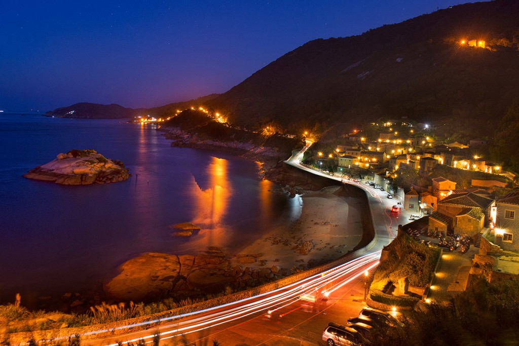 Night view of Qinbi Village, Lienchiang County (photo from Taiwan Tourism Bureau)