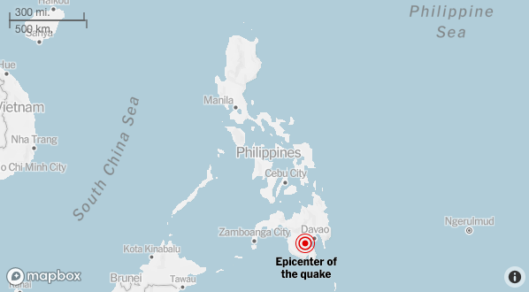 Epicenter of the earthquake. Attribute: USGS