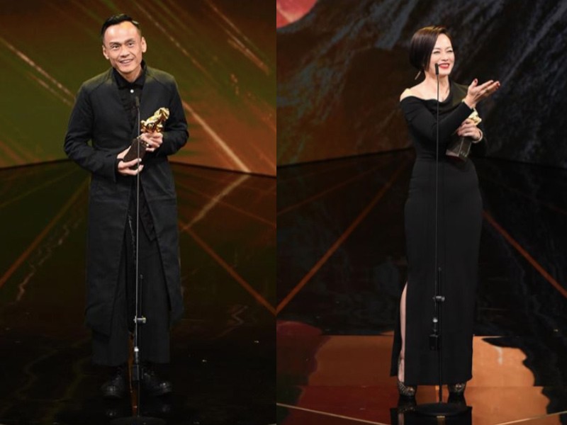 Best Leading Actor Chen Yi-wen, and Best Leading Actress Yeo Yann-yann (Golden Horse photo)