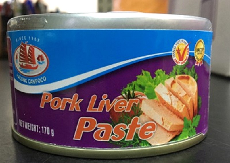 Pork liver paste from Vietnam (COA photo)