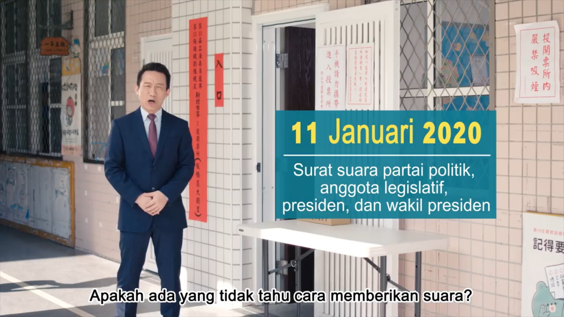 The Central Election Commission adds the subtitles of Vietnamese, Indonesian, Thai, Cambodian, and English into the promotional video. Photograph: Central Election Commission's Faccebook page.