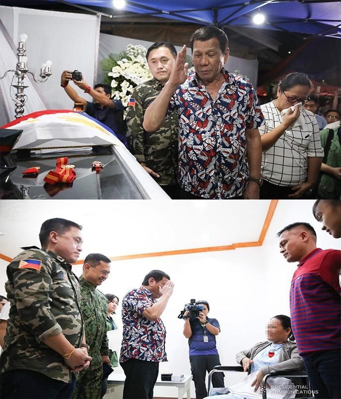 (BRAVERY AND HEROISM. President Rodrigo Duterte on Thursday (Dec. 5, 2019) honors slain Police Senior Master Sgt. Jason Magno (top photo) and wounded Police Master Sgt. Alice Balido who saved students from a grenade explosion inside the Initao College campus in Misamis Oriental on Nov. 28, 2019. Duterte awarded the Order of Lapu-Lapu, rank of Magalong, and the Philippine National Police Medal of Valor to Magno, and the Order of Lapu-Lapu, rank of Kampilan, to Balido. (Presidential photos by Toto Lozano and Albert Alcain)