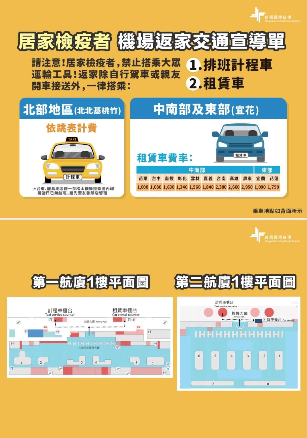 機場返家交通宣傳單(翻攝自交通部網站)