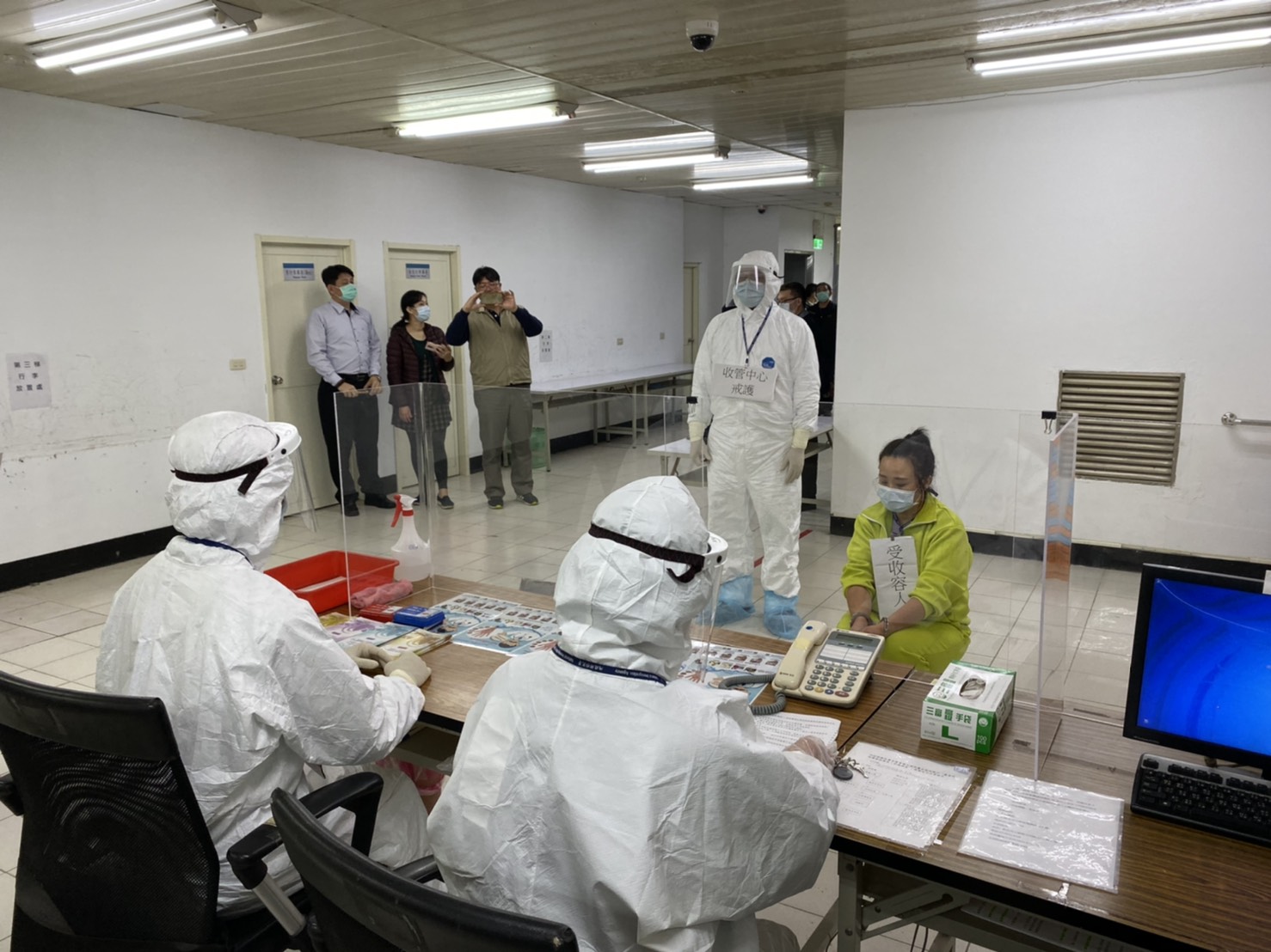 Penampungan Taipei Melakukan Latihan pencegahan epidemi (foto dari Departemen Imigrasi)