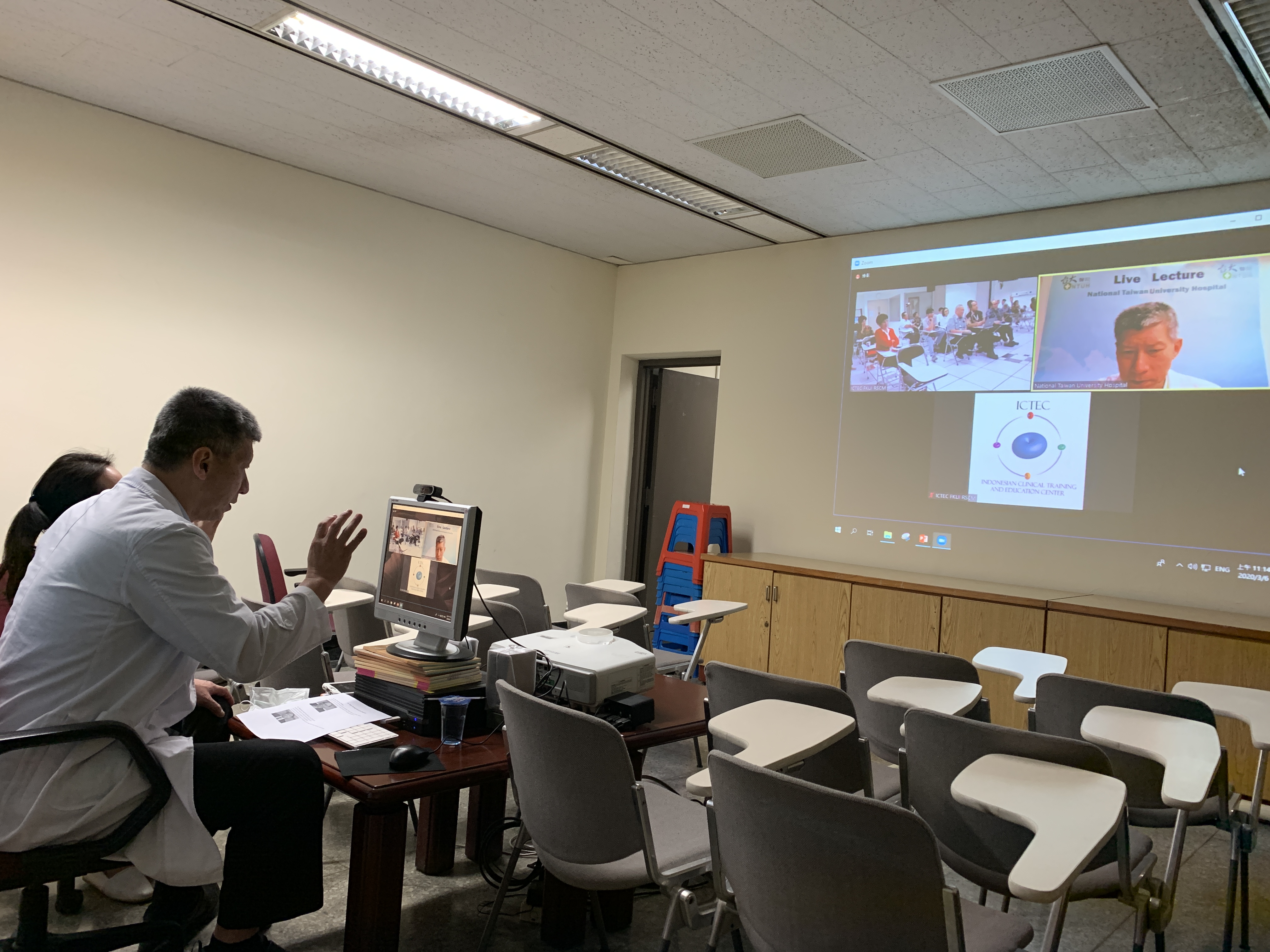 Rumah Sakit Universitas Nasional Taiwan dan Rumah Sakit Indonesia mengadakan konferensi telemedis, Direktur Chen Yixiang dari pengajaran video Cardiovascular Center (foto diambil dari situs web National Taiwan University)