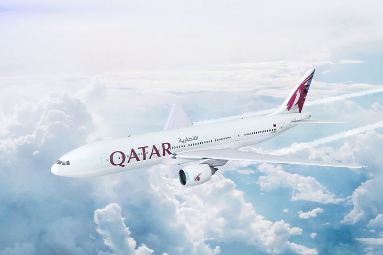 Ilustrasi pesawat milik maskapai penerbangan Qatar Airways. (SHUTTERSTOCK)