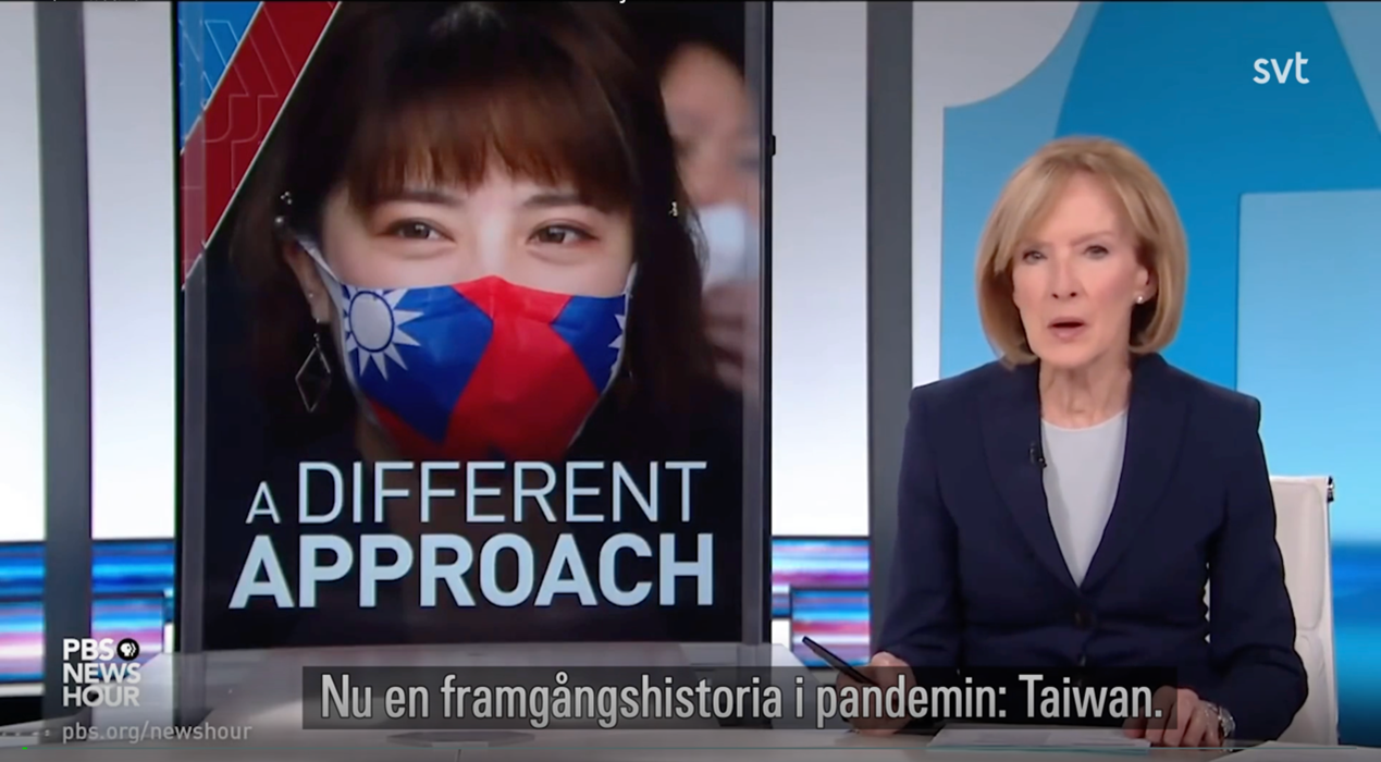 Swedish television program  membahas tanggapan Taiwan terhadap pandemi virus korona. Sumber : SVT