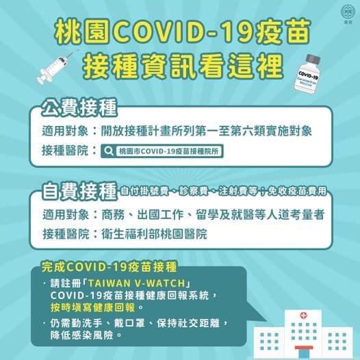 桃園COVID-19疫苗接種懶人包（中文）　圖／桃園市政府新住民文化會館提供