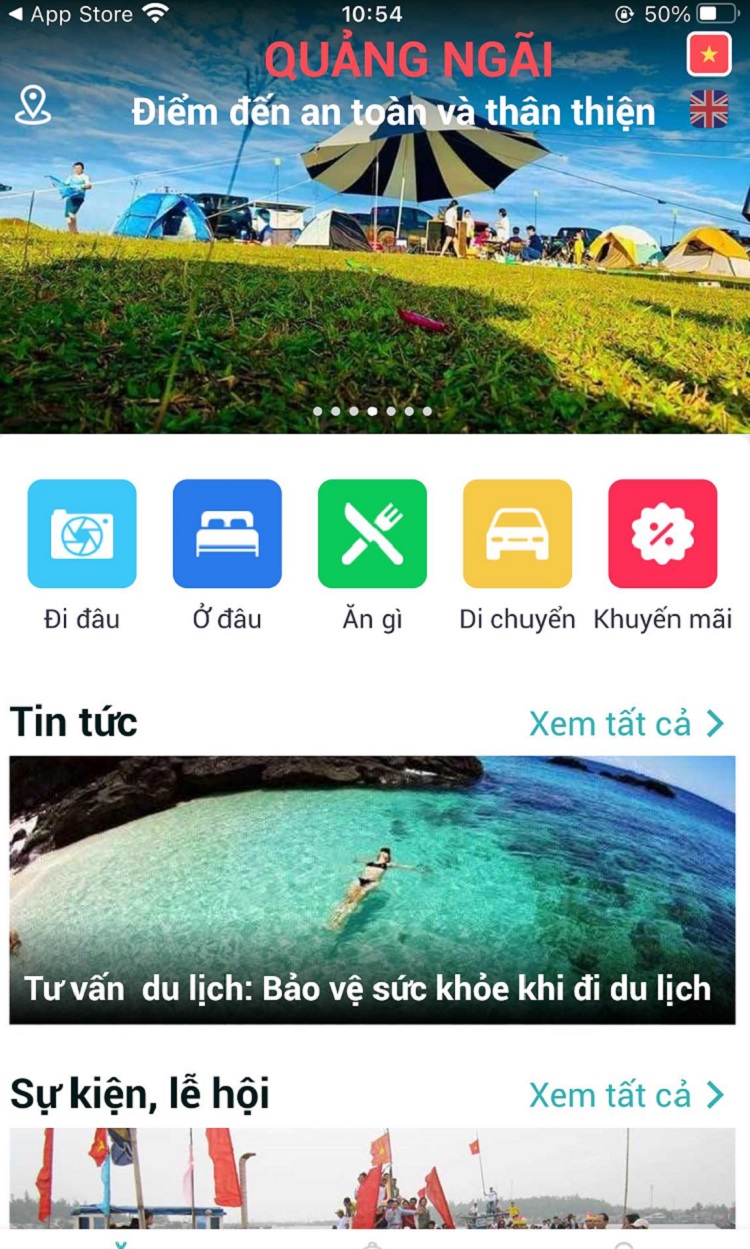 Quảng Ngãi ra mắt ứng dụng Du lịch Quảng Ngãi song ngữ Anh – Việt. (Ảnh: trích dẫn từ Vnexpress