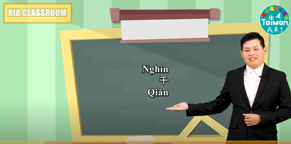 Video học tiếng Việt – tiếng Hoa cùng NIA. Bài số 6: Cách nói đơn vị số đếm bằng tiếng Hoa. (Ảnh: trích dẫn từ Video học tiếng Việt – tiếng Hoa cùng NIA. Bài số 6: Cách nói đơn vị số đếm bằng tiếng Hoa