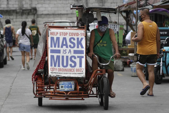 Tổng thống Philippines ban hành chỉ thị giam giữ đối với những người đeo khẩu trang không đúng cách. (Ảnh: trích dẫn từ yahoo!news