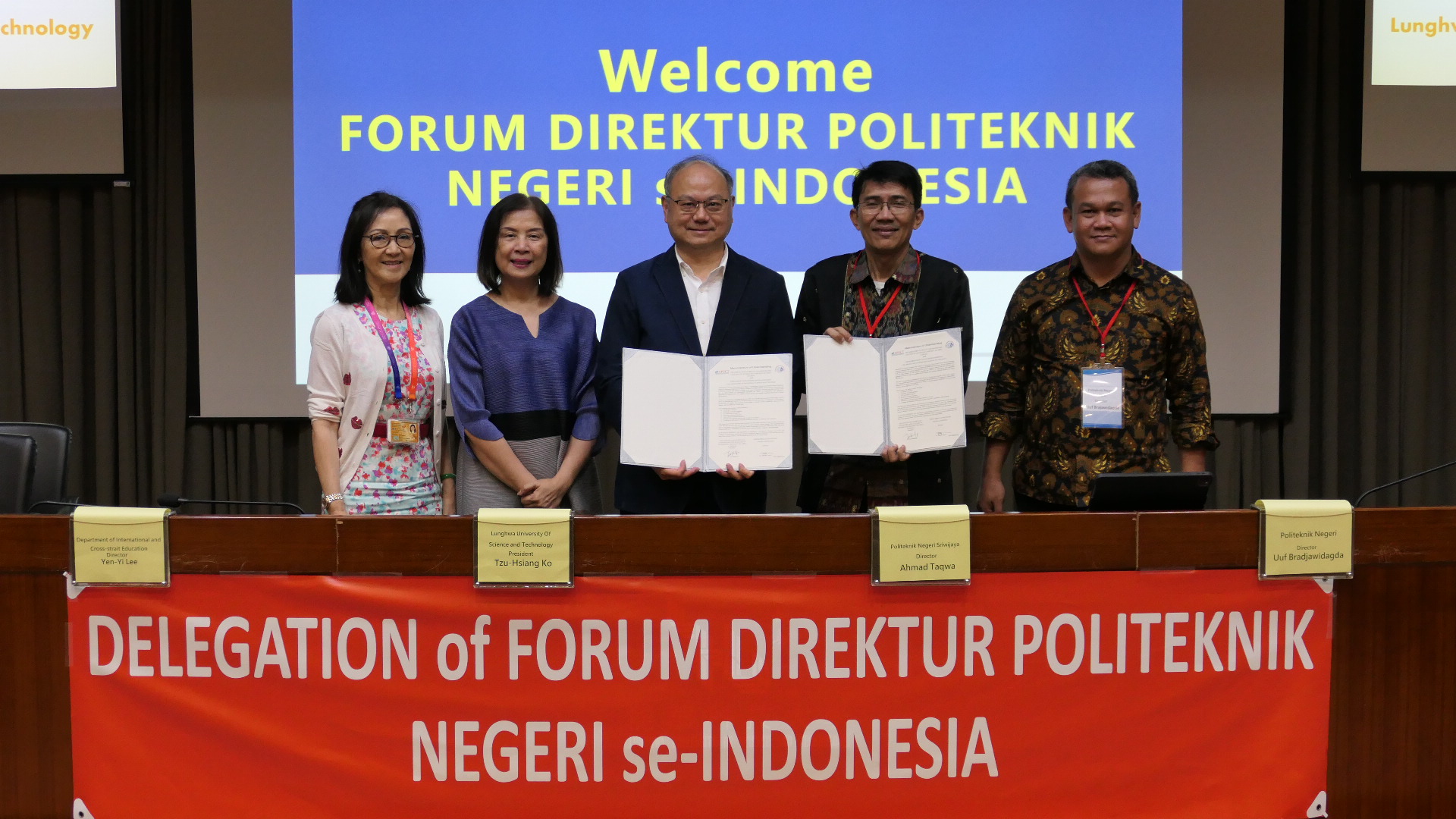 Kementerian Pendidikan baru-baru ini mengundang Asosiasi Sekolah Menengah Kejuruan Indonesia (FDPNI) untuk mengutus delegasi untuk mengunjungi Taiwan.  (Sumber foto : Menteri Pendidikan)