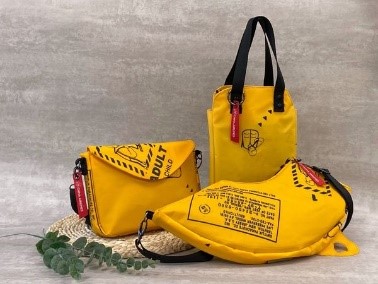CI Sustainable Life Vest Bag: China Airlines turns old life vests into stylish purses!  Photo provided by China Airlines