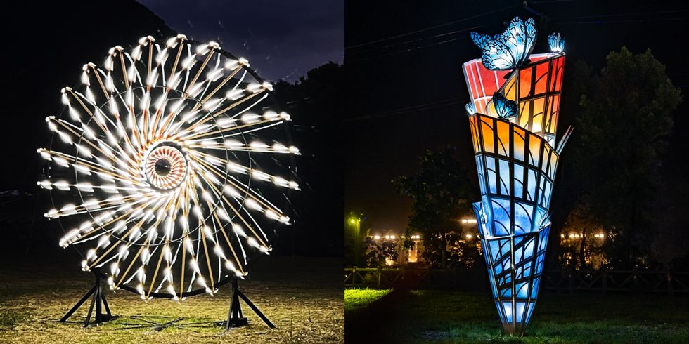 Festival Cahaya Taitung menggunakan seni cahaya untuk mengarahkan wisatawan merasakan kembali Pemandian Air Panas Zhiben.  (Sumber foto : Taitung Light Festival)