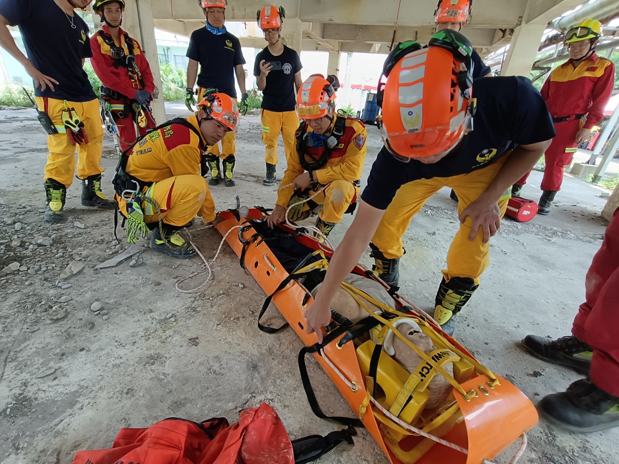 內政部消防署於新竹縣體育場，舉辦大規模災救災動員演練 圖／消防署提供